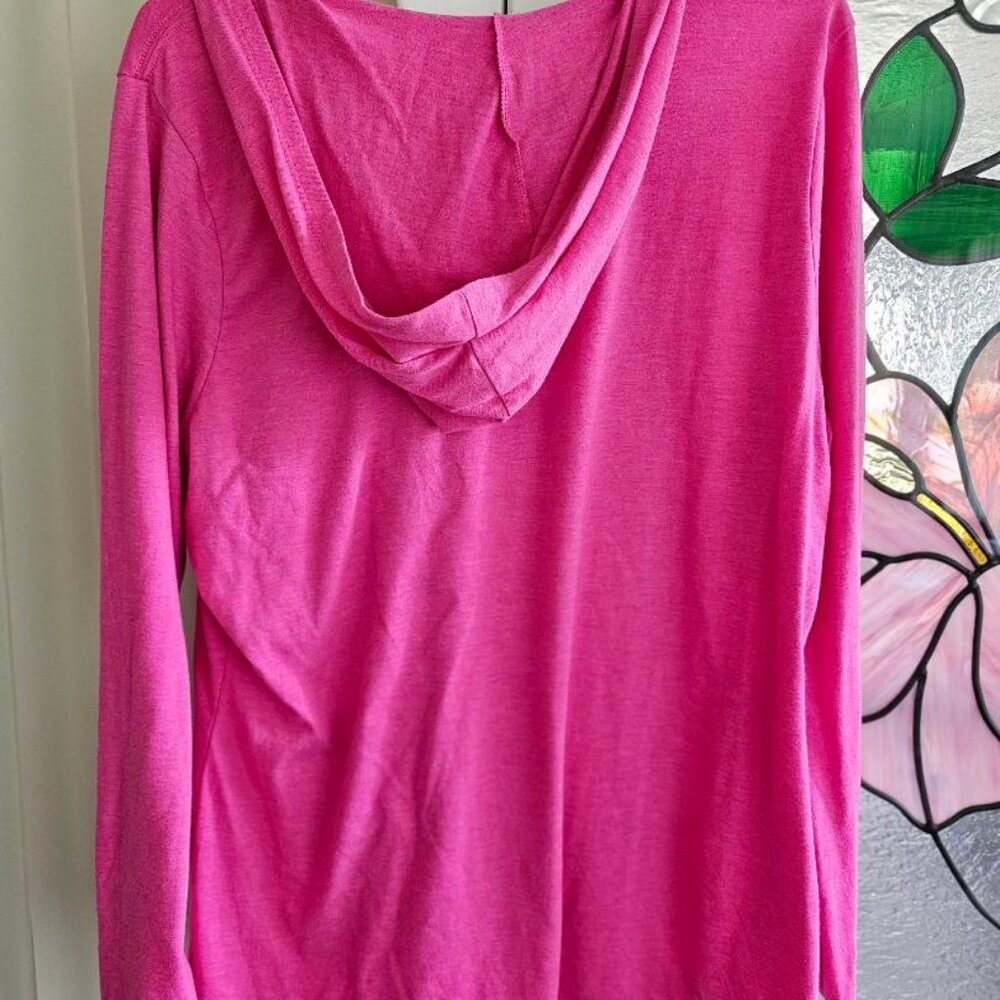 BEACH DIST RICT Resting Beach Face Hoodie tunic shirt coverup Hot Pink sz XL - Picture 4 of 9